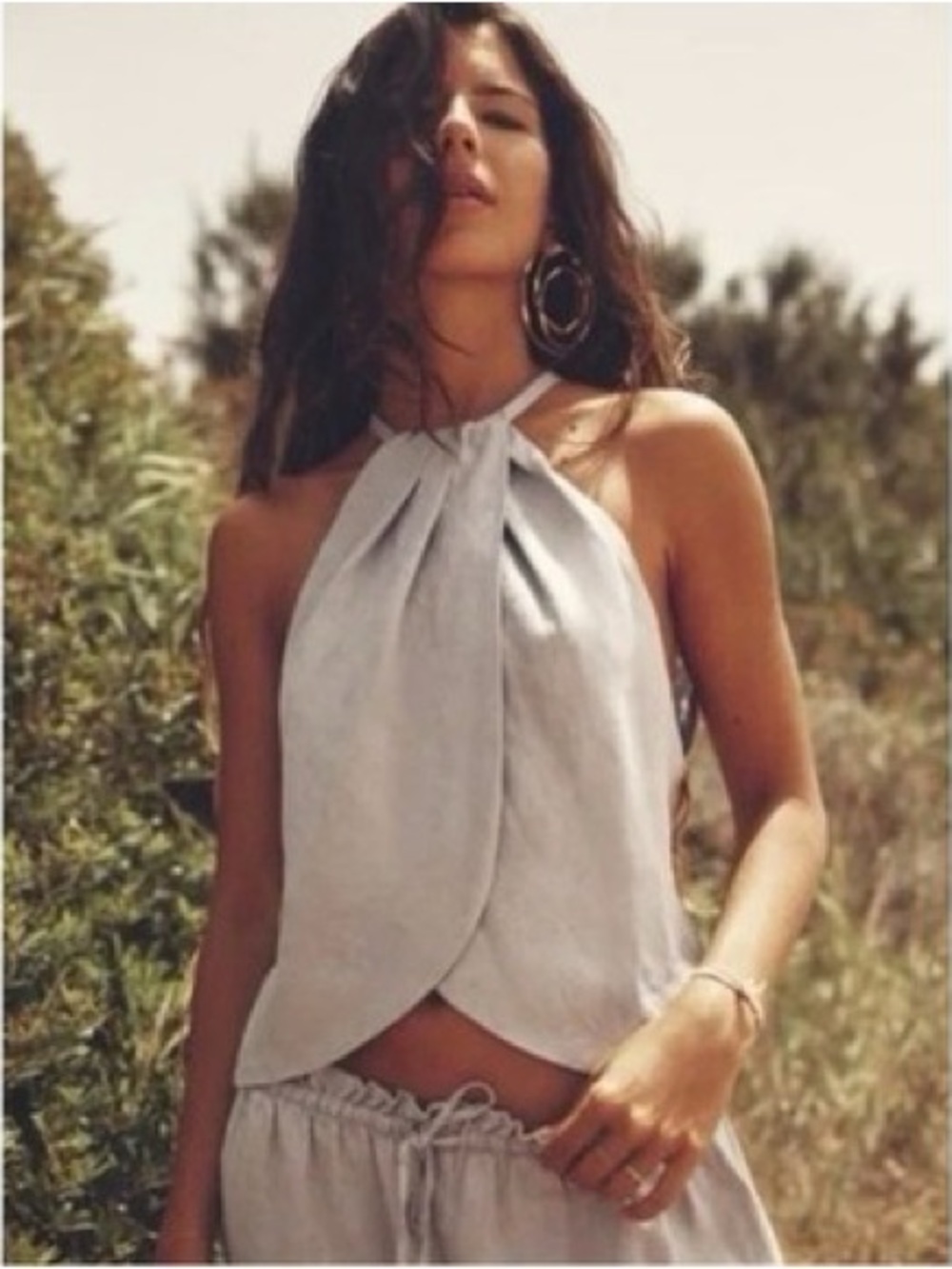 ZARA 100% Linen Halter Top Size XS